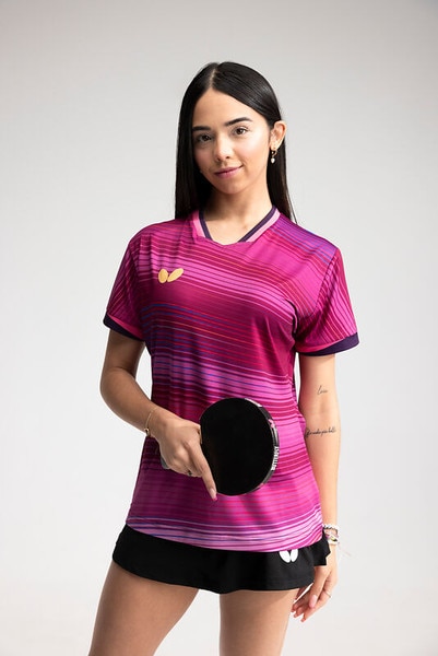 Butterfly Nagano Lady Shirt - Purple - Melanie Diaz